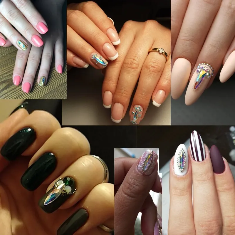 50 шт. Стразы для дизайна ногтей алмазные украшения каплевидные стеклянные