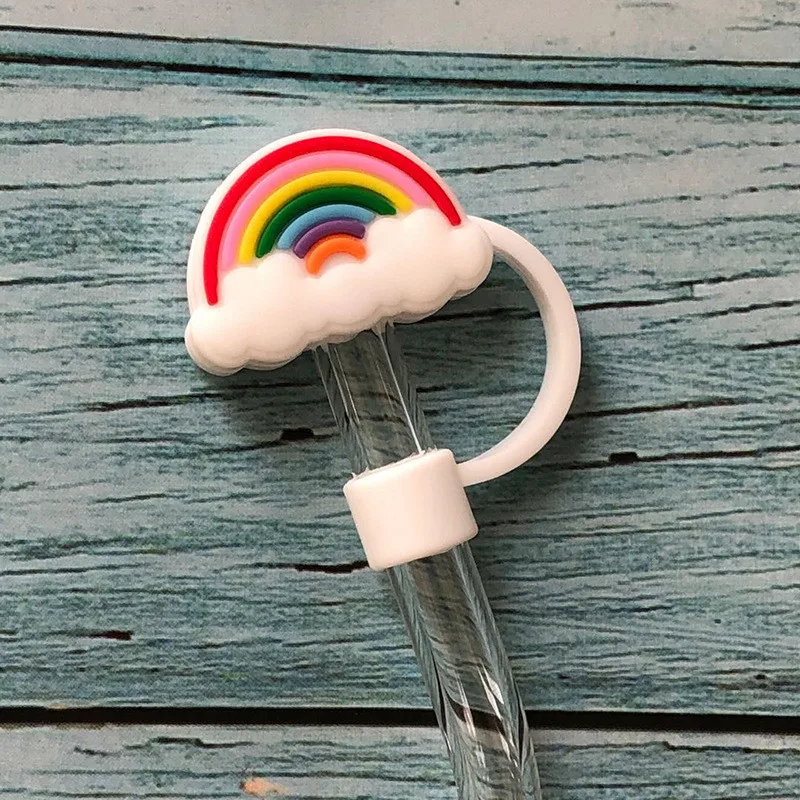 

Straw Plug Silicone Dustproof Universal Cute Cartoon Kawaii 304 Stainless Steel Glass Insect-Proof Decoration Home Drinkware