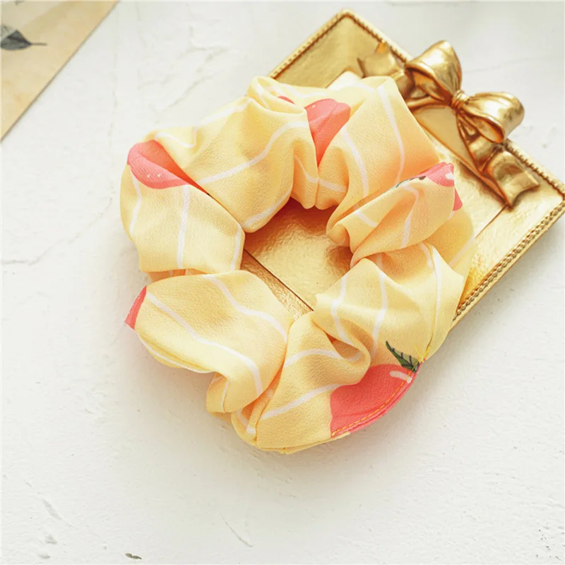 Аксессуары для волос с фруктовым принтом резинки кольцо 1 шт. мягкий шифон