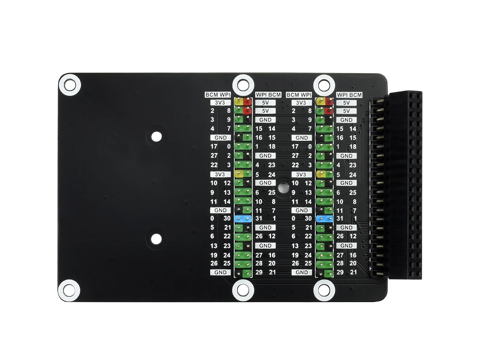 Адаптер заголовка Waveshare Raspberry Pi 400 GPIO расширение 2 40-контактных разъема наклонная