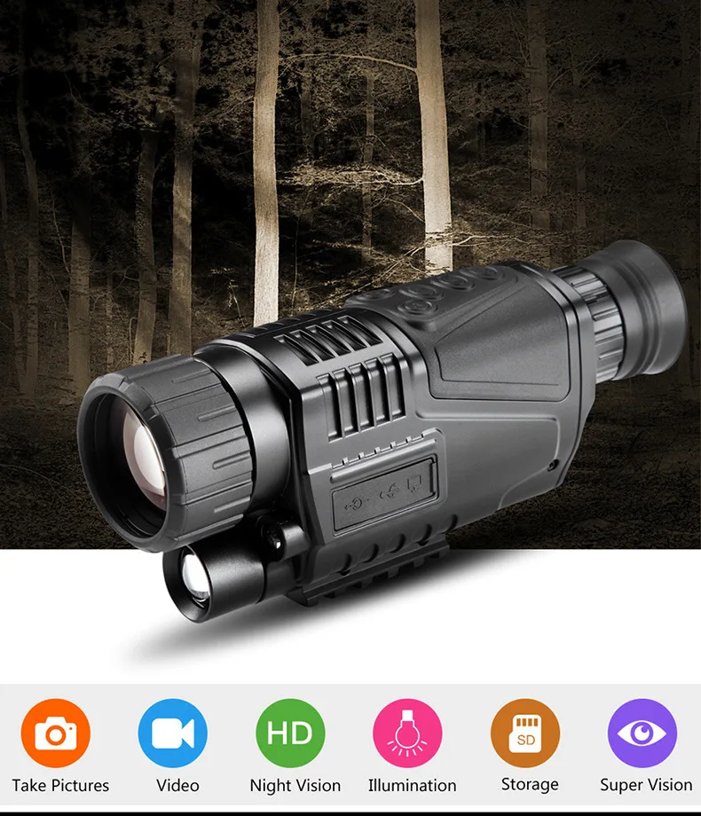

Hunting Camera Night Vision Monocular Infrared Hunting Telescope with Rechargeable Battery 200M Range Telescope Optical sight