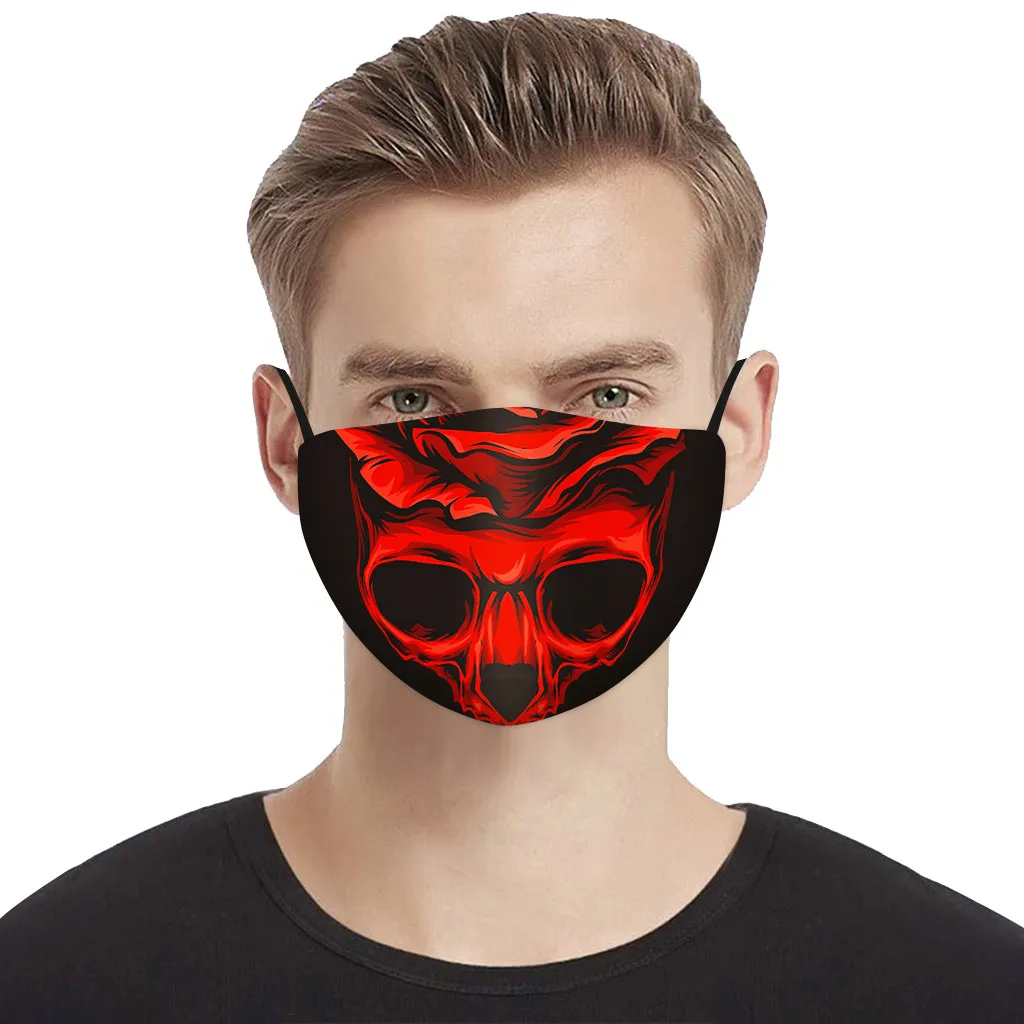 Новинка 2020 маска для взрослых маски Хэллоуин Череп испуганный принт