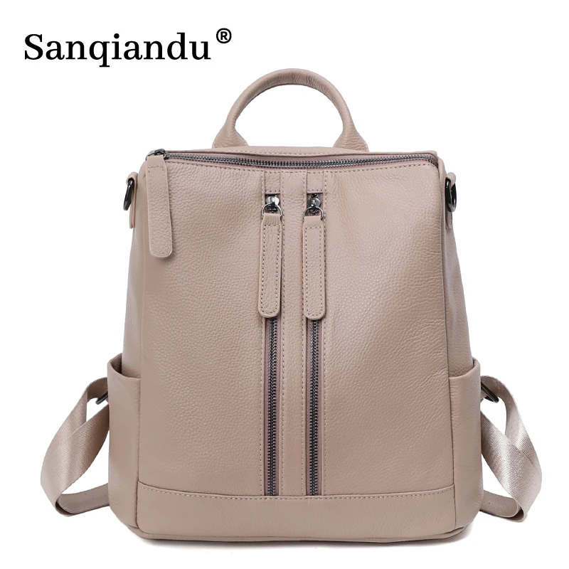 

Женский вместительный рюкзак из воловьей кожи