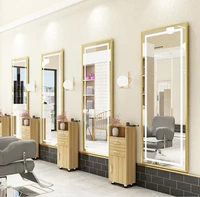 barber shop mirror net red hairdressing mirror special lighting led floor mirror for hair salon
