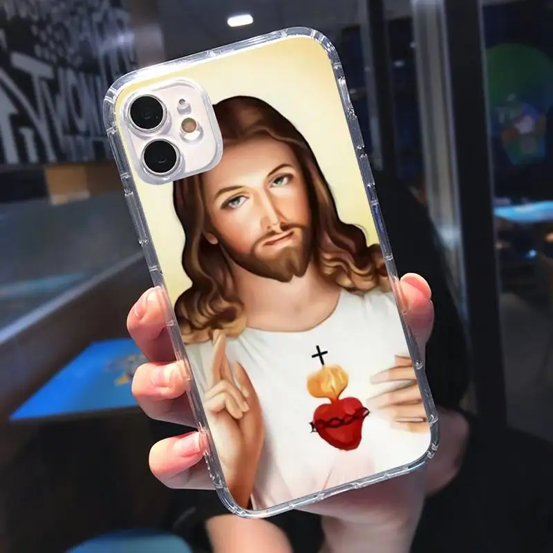 

Divine Mercy Jesus Cross Phone Case Transparent soft For iphone 5 5s 5c se 6 6s 7 8 11 12 plus mini x xs xr pro max