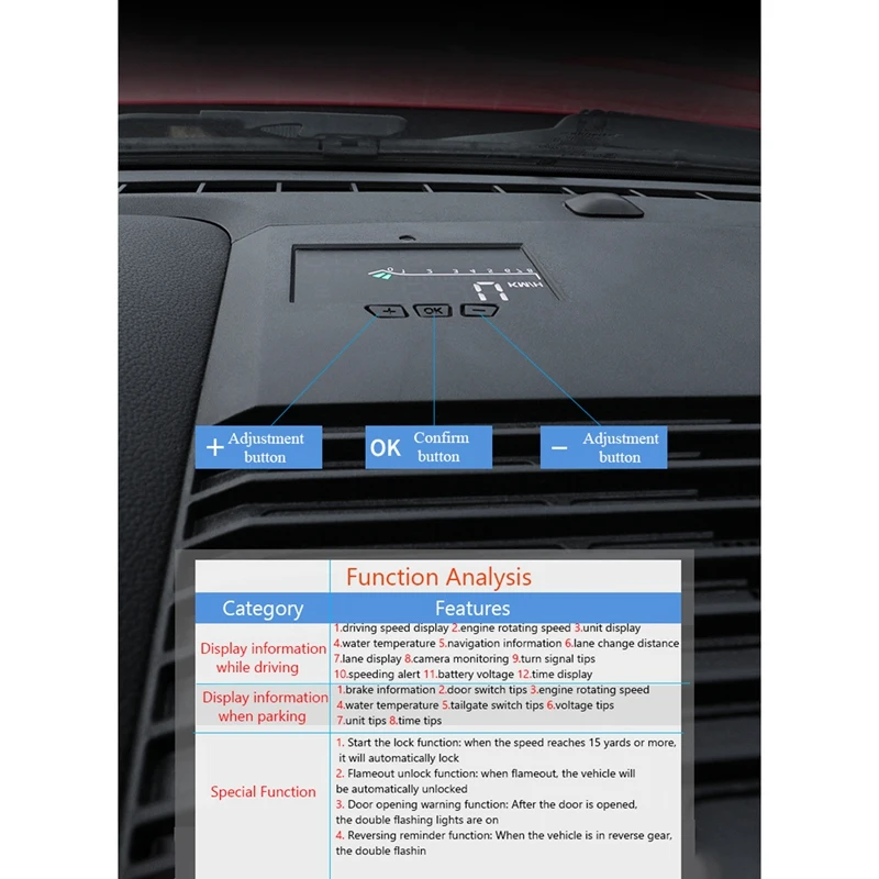 

Car HUD Safe Drive Display Reflecting Windshield Head Up Display Screen for Ford Mustang 2015-2019