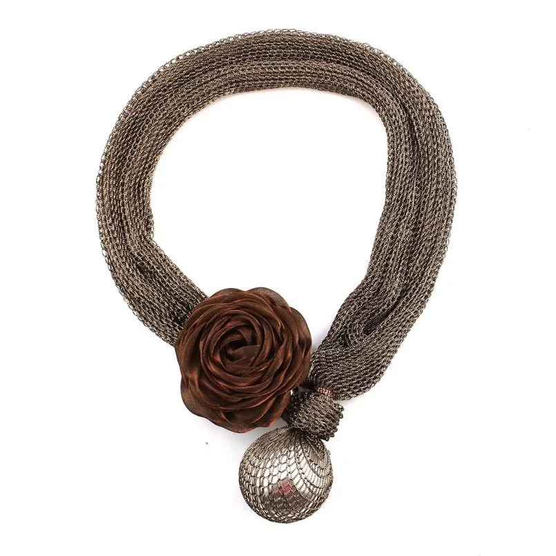 Женские крупные бусы из искусственного жемчуга цепочка шелка цветочное ожерелье