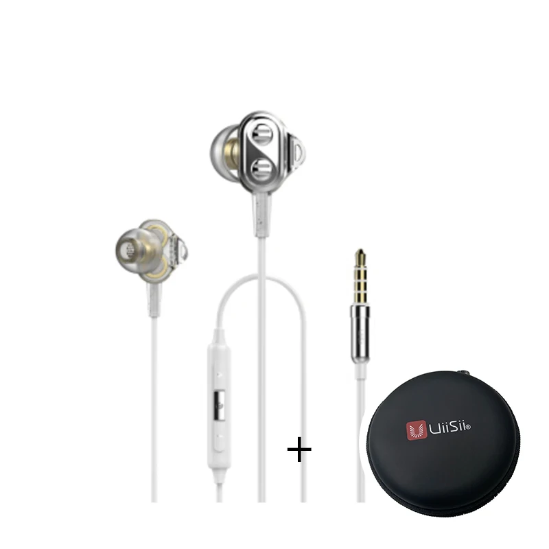 DT800 White And box UIISII DT800 Hi-res наушники 2DD и 2BA 8 гибридная технология со звукоизоляцией HIFI тройной драйвер для mi и iphone телефон - Цвет: DT800 White And box