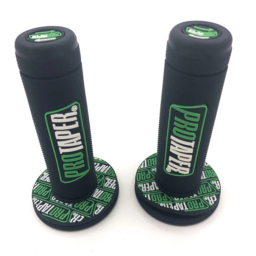 Green Рукоятка Pro taper для мотоцикла, высокое качество, Protaper, Dirt Pit Bike, для мотокросса, 7/8 дюймов, руль, резиновый гель, рукоятки, Тормозные ручки - Цвет: Green