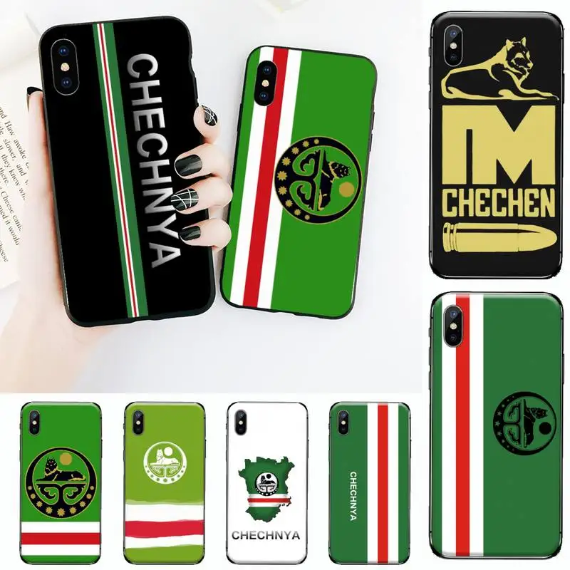

Chechen National Flag Black Cell Phone Case for iPhone 11 12 13 mini pro XS MAX 8 7 6 6S Plus X 5S SE 2020 XR