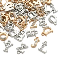 52pcsbox alphabet az alloy rhinestone mixed color pendants earrings necklace bracelet charms diy jewelry making accessories
