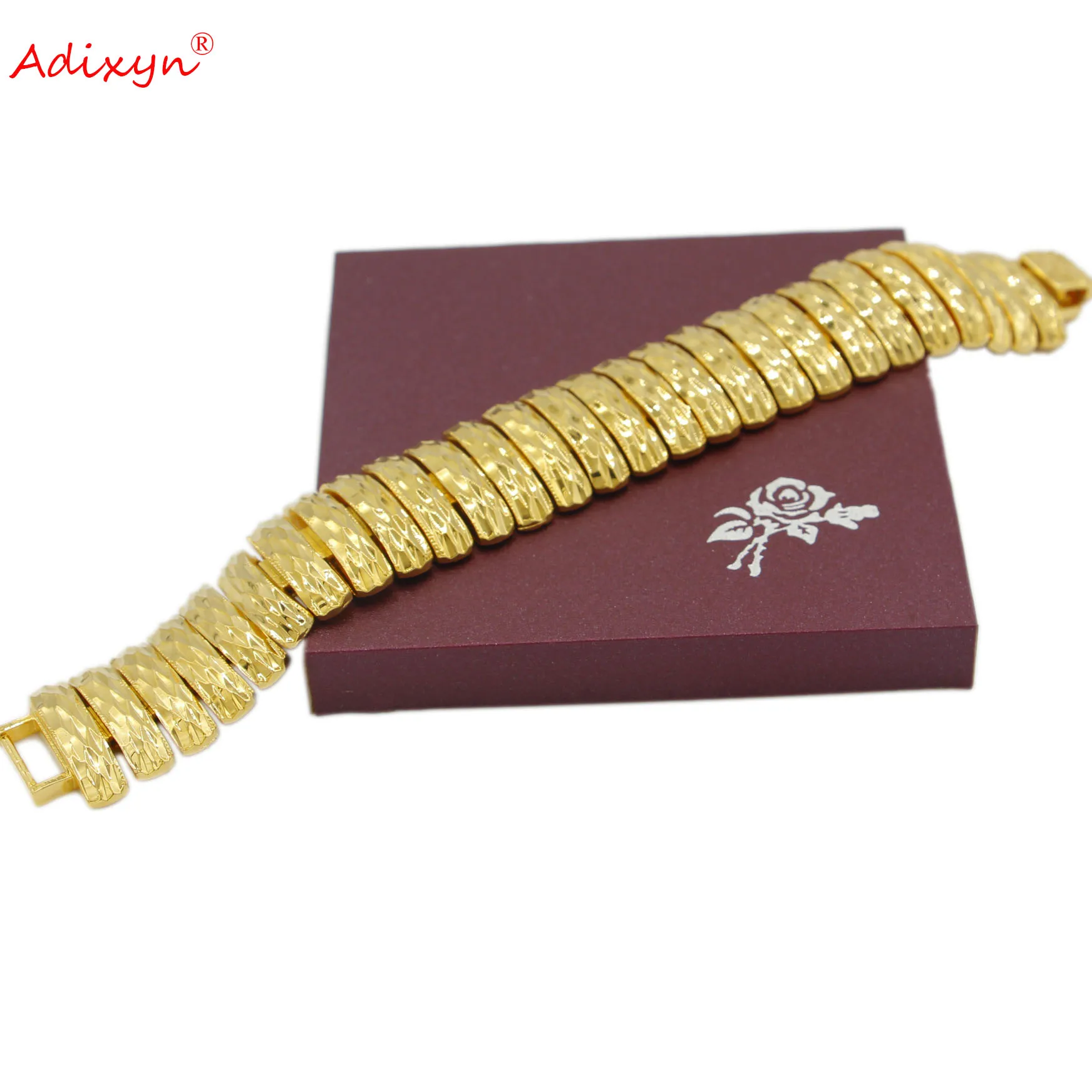 Adixyn 21 см браслеты на руку Дубай модные для женщин мужчин Эфиопский золотой цвет
