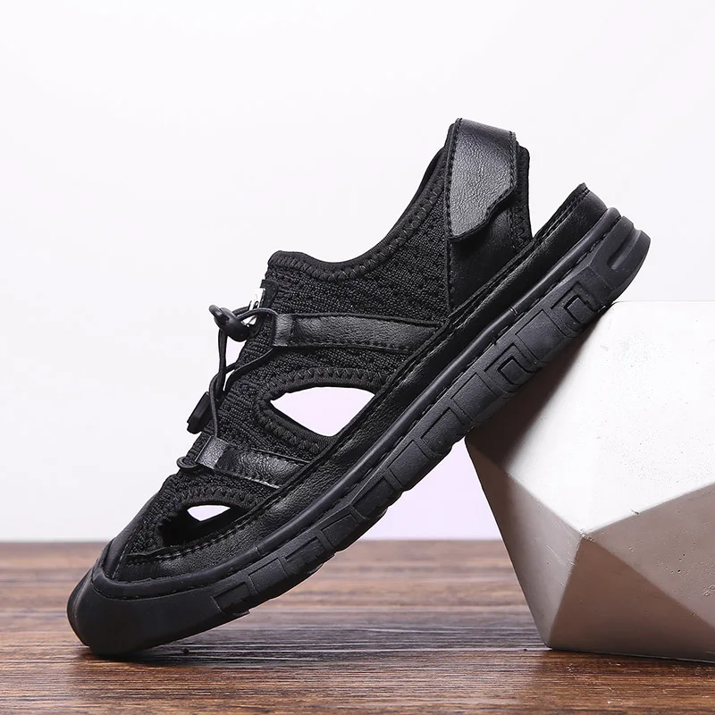 2019 г. новые мужские сандалии удобные дышащие летние кожаные Вьетнамки из