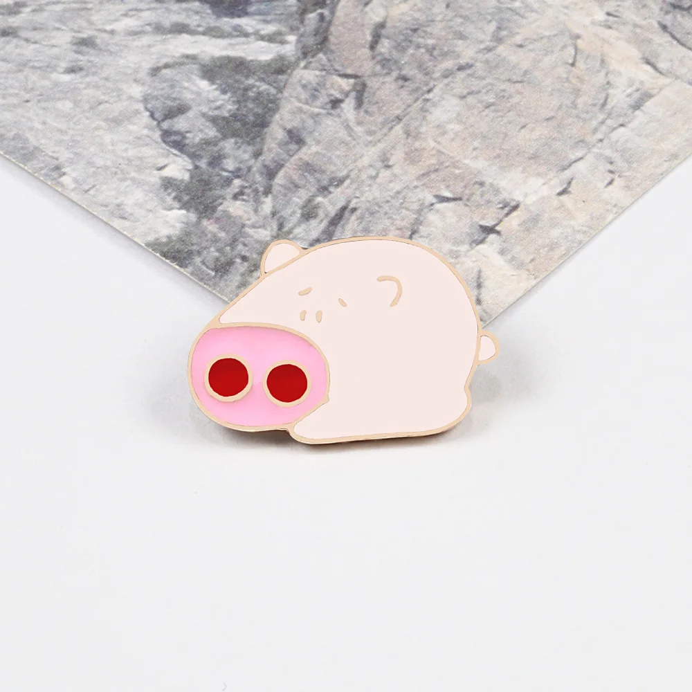 Забавная брошь в виде свиньи капусты Милая на джинсовой куртке пуговицах