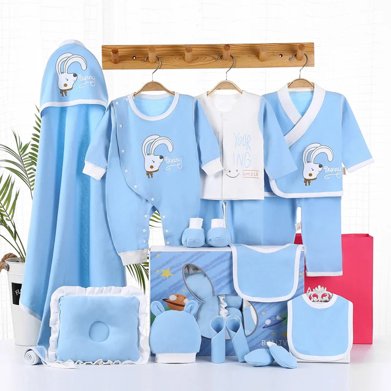 

Four Seasons Cotton Newborn Gift Suit Cartoon Print Baby Boy Clothing Infant Outfit 0-6M Baby Girl Clothes Set Without Box