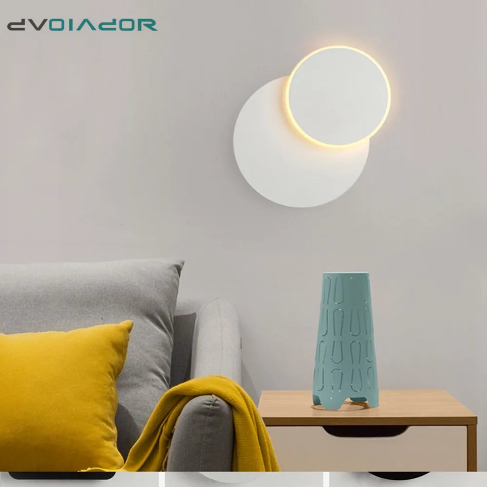 Современный настенный светильник светодиодный с вращением на 360 градусов белый