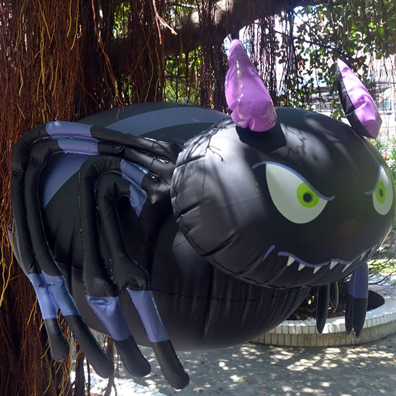 Хэллоуин надувной анимационный черный паук украшения для дома двора сада на