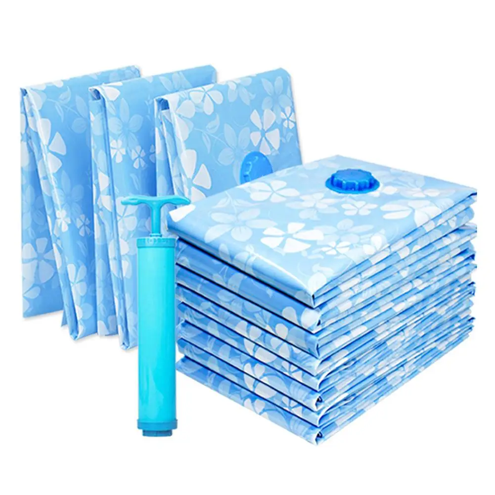 

11Pcs Vacuum Storage Bag Reusable Hand Pump Compressed Clothes Pillow Organizer Travel Seal Bag Space Saving Compression Bag