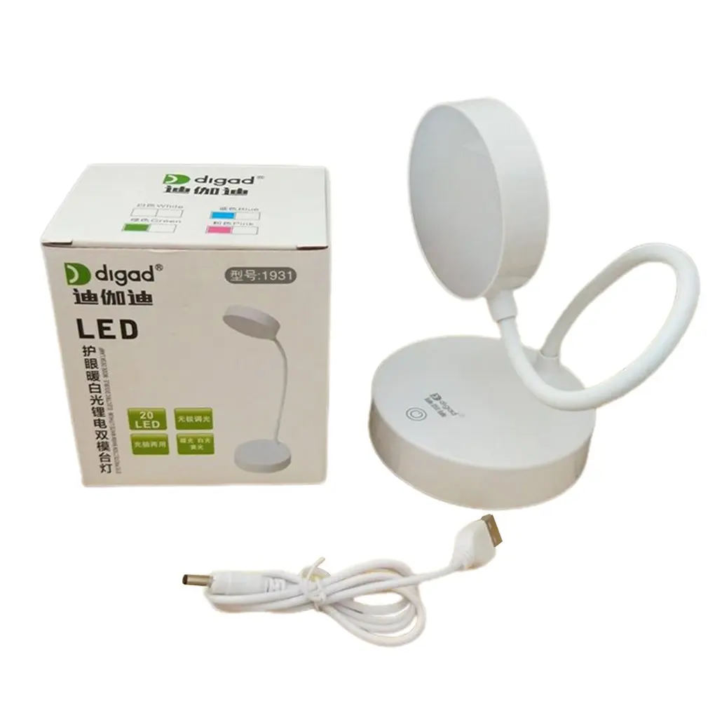 

Rechargeable Ultra Light LED Clip-On Desk Lamp Foldable USB Table Lamp 3 Modes Adjustable Angle Rotation Energy-saving Light