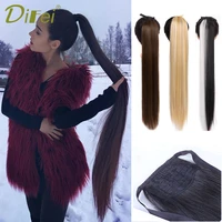difei 80cm fake ponytail hair extensions synthetic heat resistant fiber straight fake hair chip in hair extension pony tail wigs