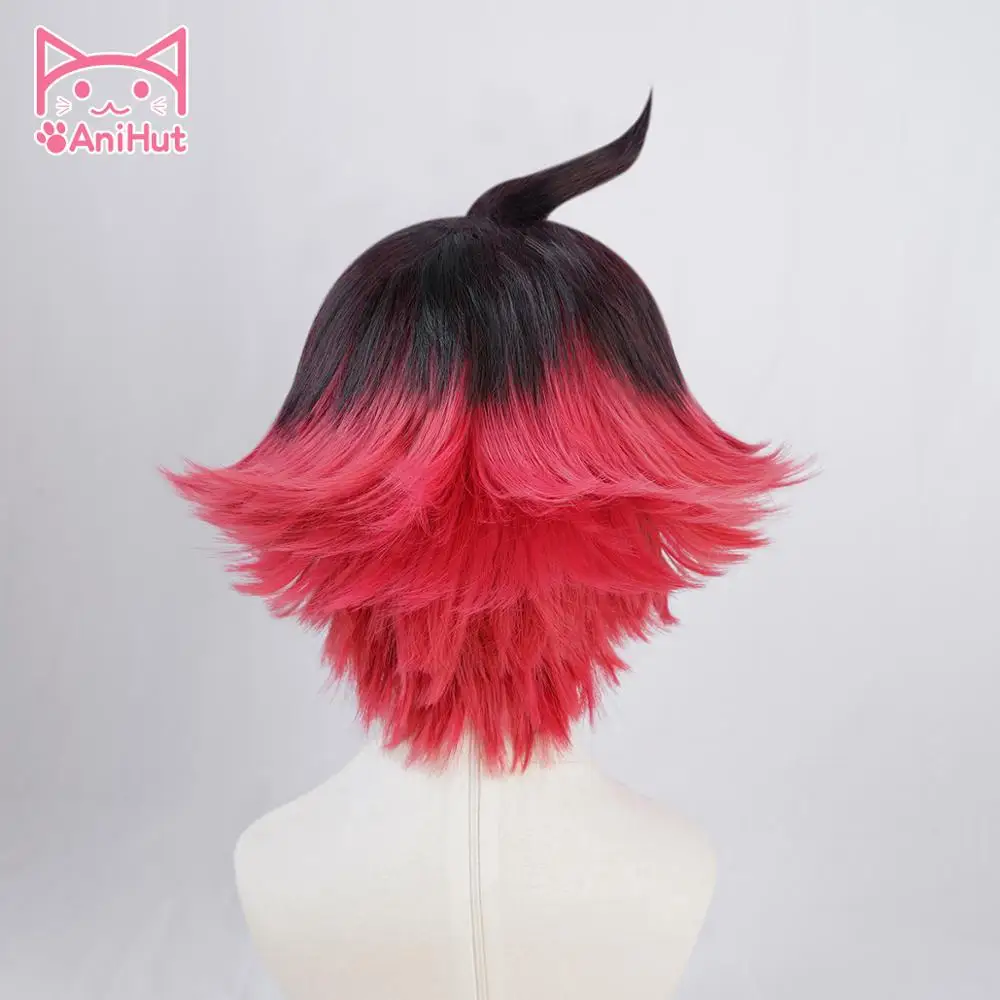 Парик аниме парик для косплея черный красный термостойкие волосы Хэллоуин |
