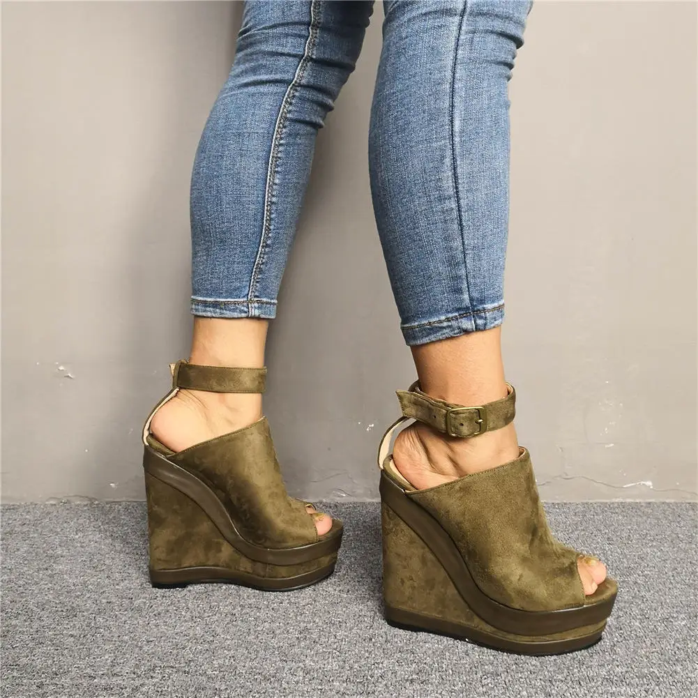 Женские босоножки на танкетке Doratasia высоком каблуке большие размеры 47 для