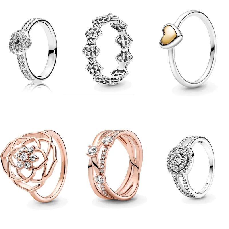 

Original 925 sterling silver rose flower love ring female wedding ceremony gift exquisite jewelry