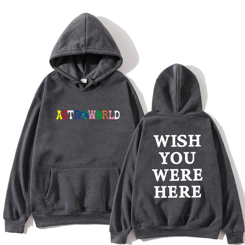 Трэвисс Скотт ASTROWORLD WISH YOU WAS HERE толстовки модные буквы ASTROWORLD Толстовка уличная Мужская Женская пуловер Толстовка