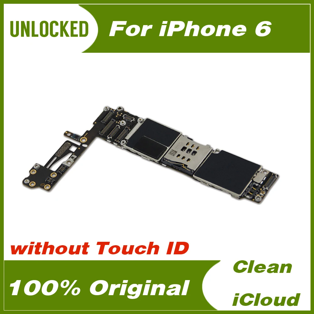 Полностью разблокированная для iphone 6 4,7 дюймов материнская плата без/с сенсорным ID для iphone 6 материнская плата с системой IOS