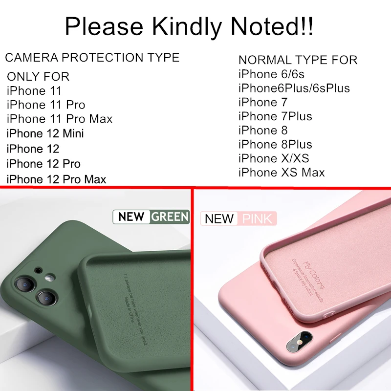 

Liquid Silicone Candy Soft Cases For iPhone 11 12 Pro SE 2020 XS Max Mini 6 7 8 Plus 5 5S X XR Original Camera Protector Cover