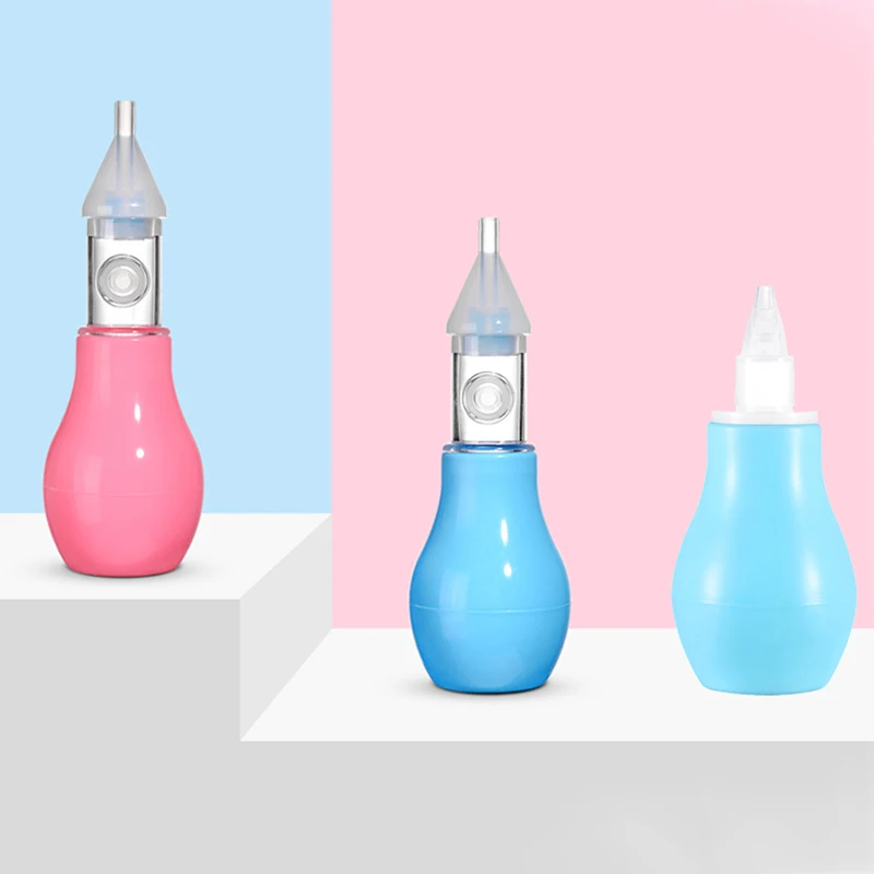 

Pink/Light Blue/Blue Nasal Aspirator Silicone/PP Removable Anti-reflux Baby Safety Care Hand Pressed Style Vacuum Suction