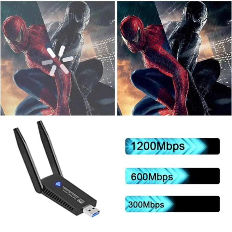 USB Wi-Fi адаптер 1200 Мбит/с 2 4 ГГц + 5 8 | Компьютеры и офис