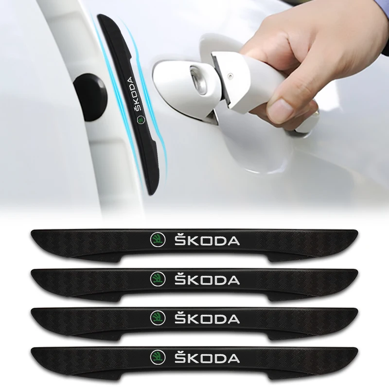 

4pcs Car Bumper Protection Car Side Door Anti-collision Strips Sticker For skoda octavia a 7 a 5 2 fabia rapid superb 3 roomster