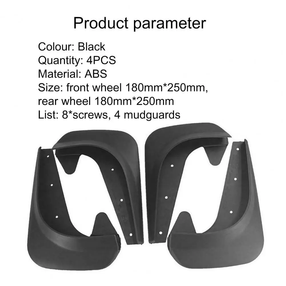 

80%HOT 4Pcs Universal Mud Flaps Front Rear Anti Splash Anti Scratch Protective Fenders for Car