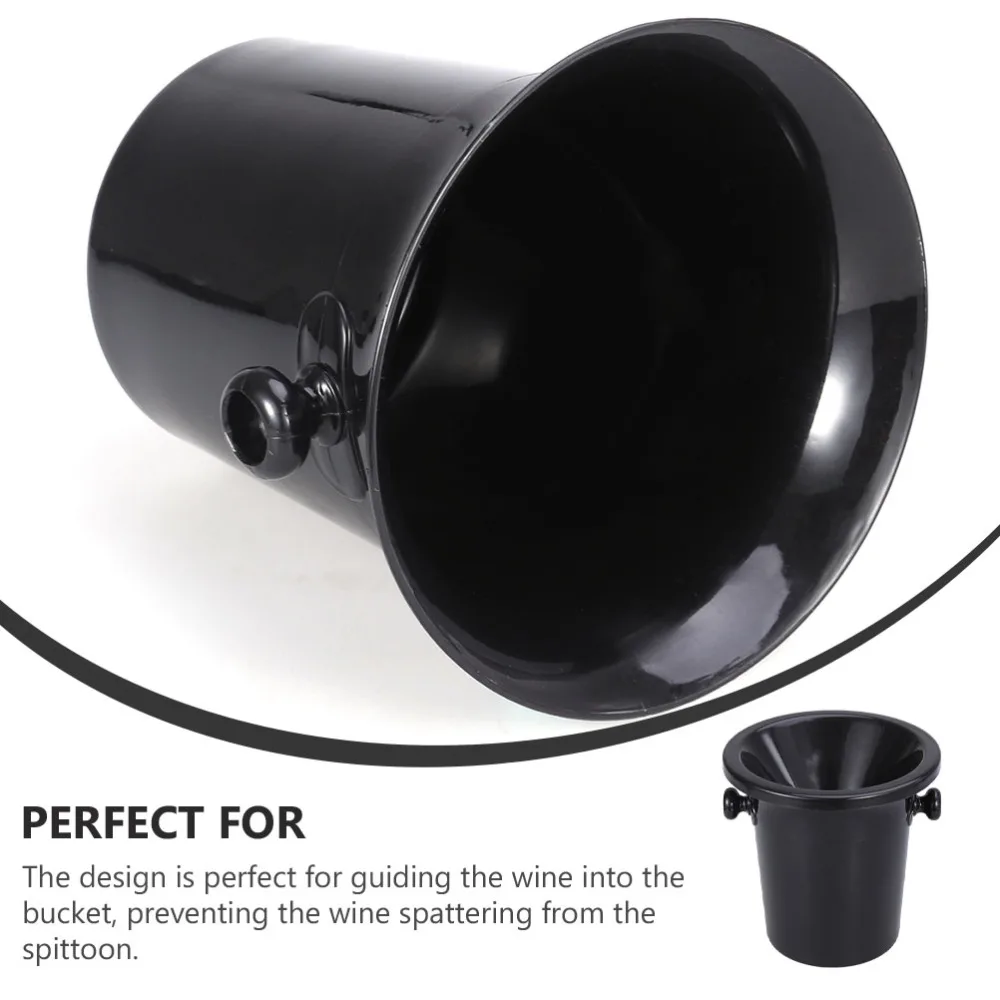 

3Pcs Double Ears Round Tasting Spittoons Ice Buckets (Black)