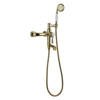 gold bathtub tap wall mounted cold and hot water mixer bathroom bath faucet shower