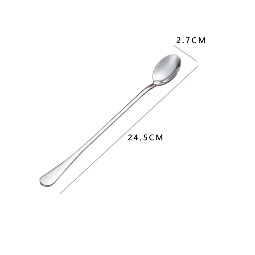 24 см нержавеющая стальная длинная ручка чайные ложки перемешивание чайная