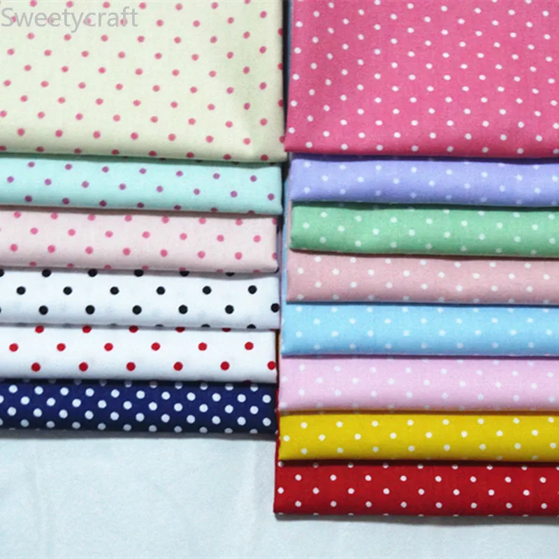 

160cm X10M Dot Block Plaid Cotton Twill Fabric Patchwork Cloth,Sewing Cushion Bed Sheet Quilting Fat Quarters Material Fabric
