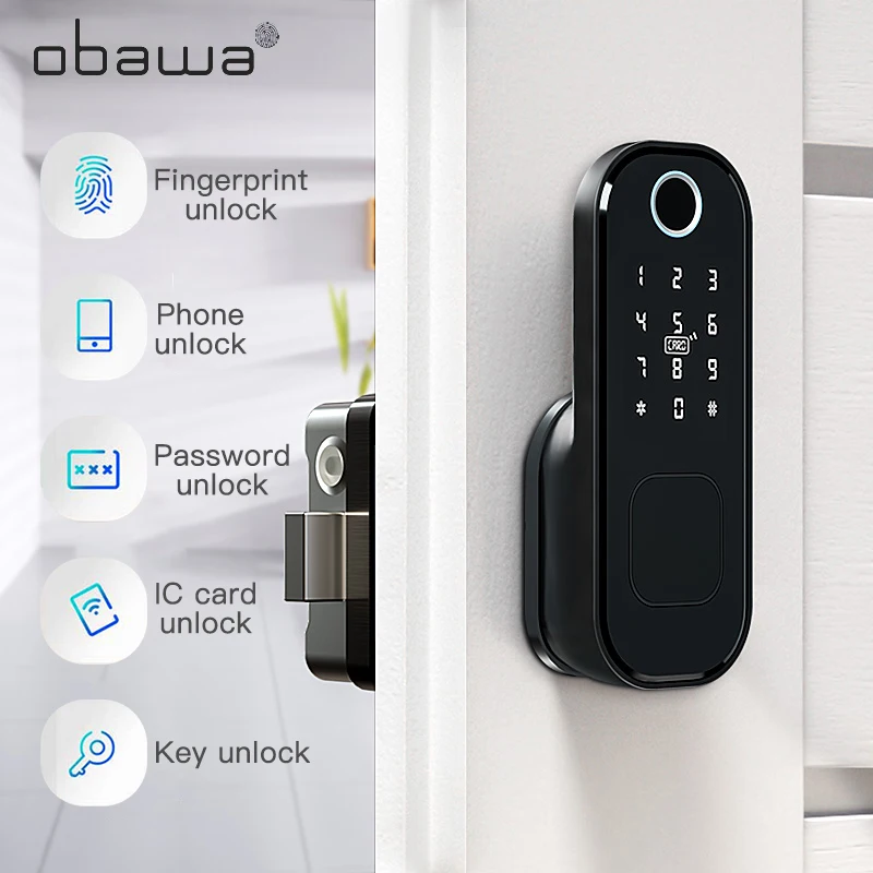 

Obawa Waterproof Fingerprint Door Lock Outdoor Gate Electronic Lock Bluetooth TTlock Wifi Password IC Card Keyless Anti-theft S5