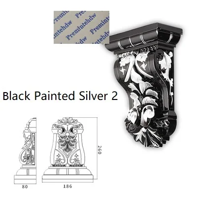 Европейская пластиковая стальная композитная рельефная корбель Corbels архитектурная мебель Украшение Золото Серебро антикварная ручная роспись - Цвет: 17