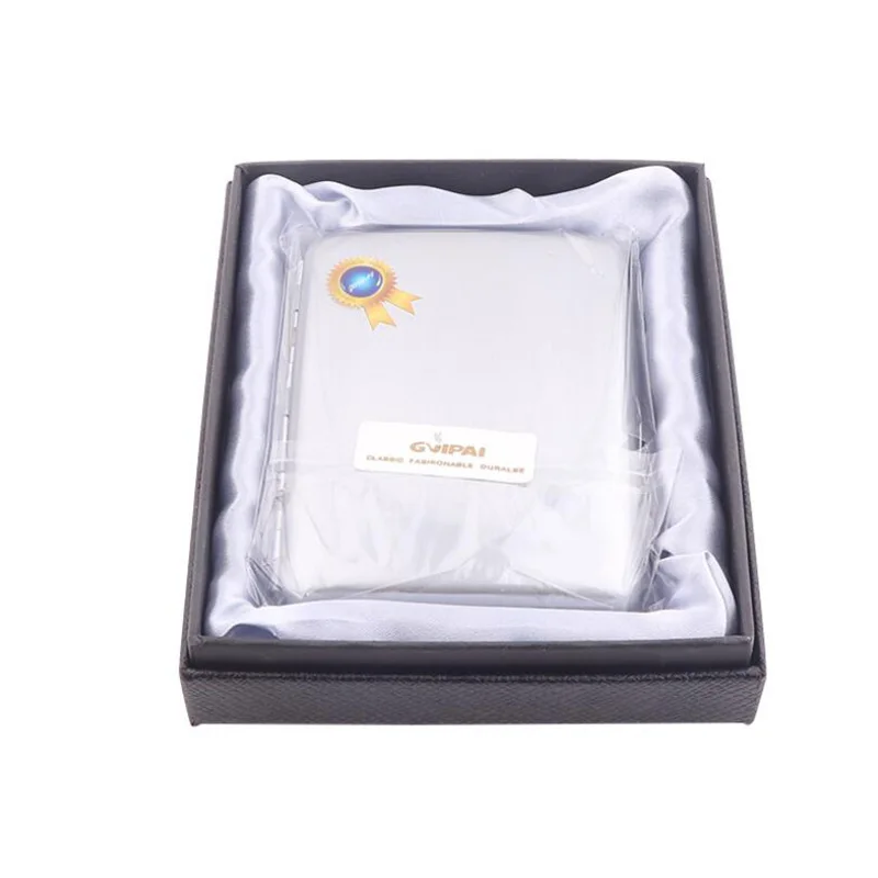 Металлический чехол для сигарет из нержавеющей стали мужчин с подарочной