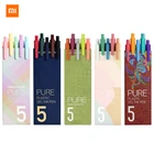 Ручка гелевая Xiaomi KACO 0,5 мм со стержнями и гладкими чернилами для письма, прочная ручка для подписи, 5 видов цветов, винтажный набор ручек для макаронов, подарочный набор