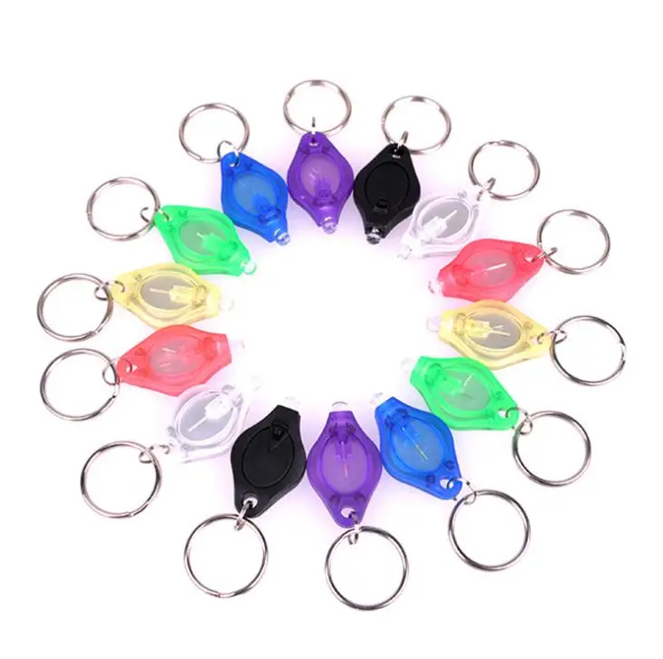 СВЕТОДИОДНЫЙ брелок для ключей 400 шт./лот УФ-фонарик цветной микро-светильник