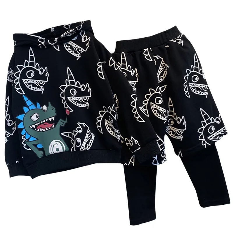 

Kids Boys Girl Cartoon print Hoodies Pants 2pcs Autumn Fashion Clothes Children Toddler Costume Infant Casual Tracksuit