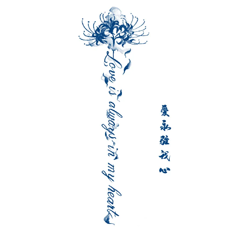 Полуперманентные водостойкие Временные татуировки сексуальные цветы боди-арт