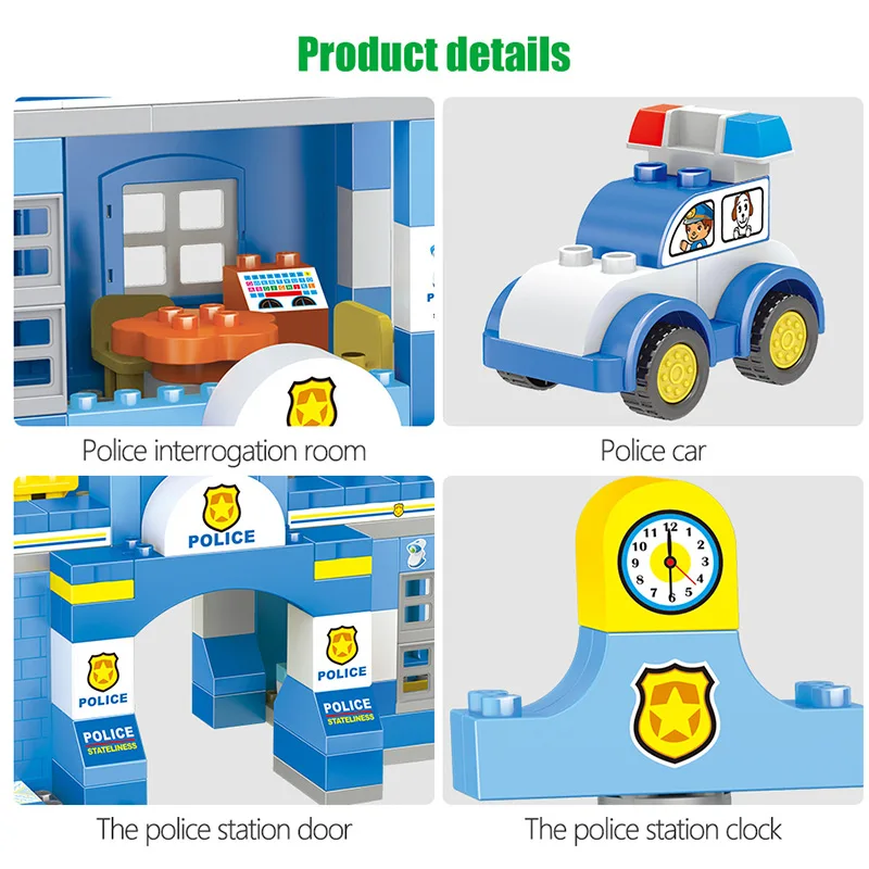 137 шт. Детский конструктор полиция|Блочные конструкторы| |