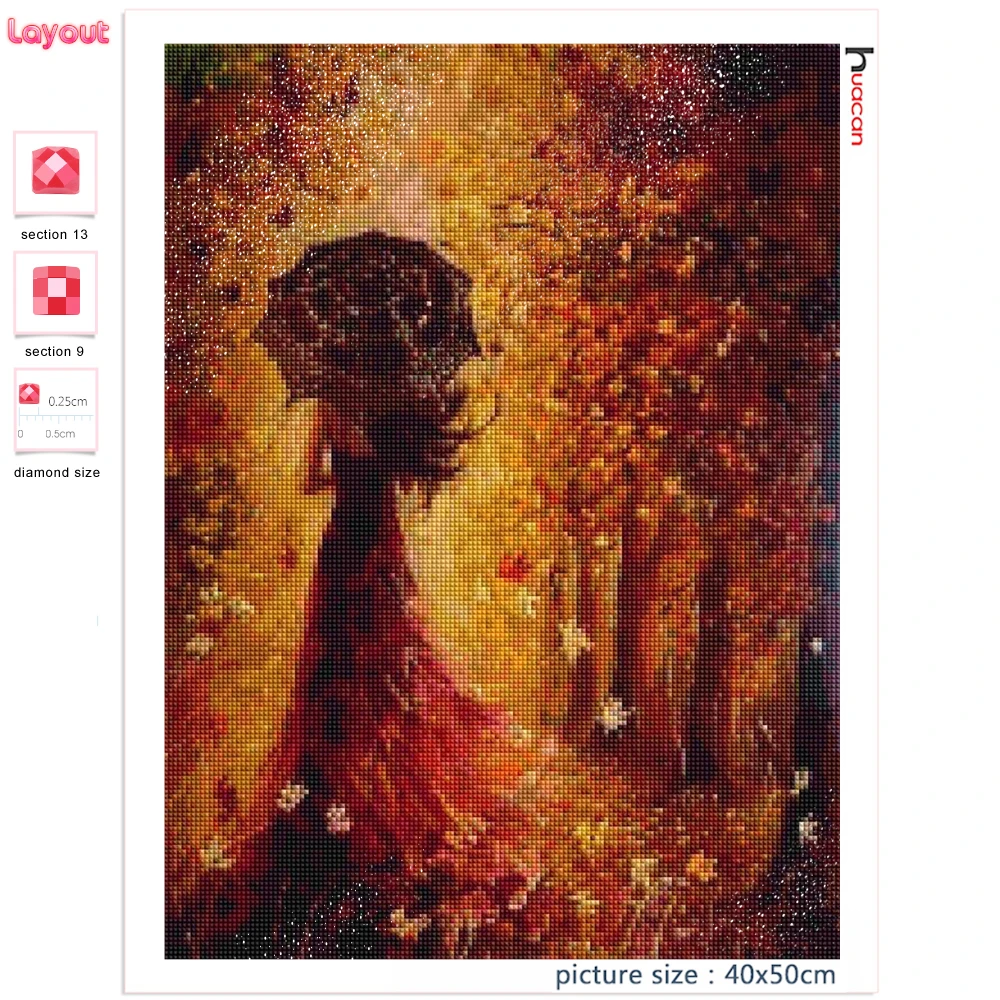 Huacan алмазная живопись женщина Стразы полный квадрат 5D DIY Алмазная вышивка