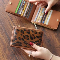 2022 new leopard print lady buckle long long wallet zipper hand bag multi function ultra wallet case credit card holder