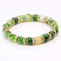 trendy women natural stone round beads bracelets bangles men crystal yoga jewelry strand bracelets stretch rope bracelet gifts