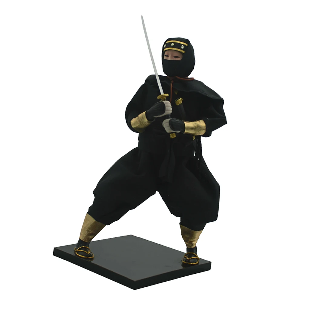 

12inch Japanese Ninja Doll Wearing Black Uniform Gift Collectible